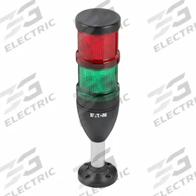 EATON Tower Light Assembly: 2 Tier, Green/Red, No Sounder Tier, 3 1/2 in Overall Ht - Two-Tier Tower Light Assemblies