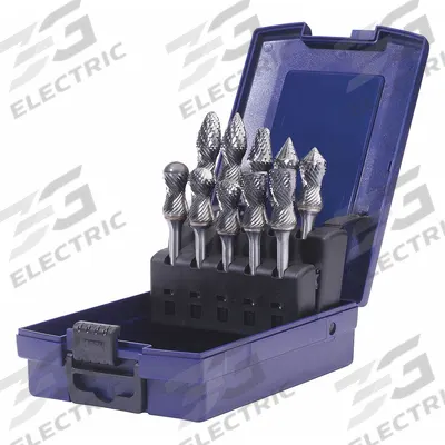 SGS PRO Carbide Bur Set: 1/4" Shank, Double/Single Cut, 1/2" Head Dia - Radius Bur Sets