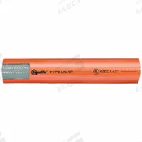 Liquid Tight Conduit: 1 in Trade Size, Orange, 100 ft Nominal Lg, LNMP (MPN LNM-P 13). Key specifications — Conduit Color: Orange; Brand: LIQUATITE; Series: LNMP.