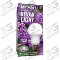 LED Grow Bulb: LED, A19, 120V, Blue/Full/Broad/Red, 150 W Incandescent Watt Equivalency (MPN 601818). Key specifications — Plant Growth Application: High Yield Production; Brand: MIRACLE LED; Bulb Shape: A19; Spectrum: Full/Broad.