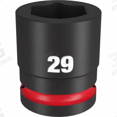 MILWAUKEE Standard Impact Socket: 3/4 in Drive Size, Metric, 29 mm Socket Size, 6-Point - 3/4" Drive Impact Sockets