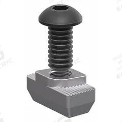 Bolt Assembly: M8 Size, 18 mm Thread Lg, Button Head Socket Cap, For 10.2 mm Slot Wd, Steel, 6 PK (MPN 75-3619-6). Key specifications — Fastener Type: Hammer Nut; Fastener Head Type: Button Head Socket Cap; Material: Steel; Finish: Zinc-Plated; T-Slot Fastener Type: Bolt Assembly; Threaded Hole Location: Single Center; Compatible Series: 80/20 45 Series; System of Measurement: Metric.