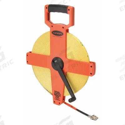 KESON Long Tape Measure: Manual, OTR-18M-300, Metric/SAE, 300 ft / 100 m, 1/8 in/2 mm - Open-Reel Long Tape Measures