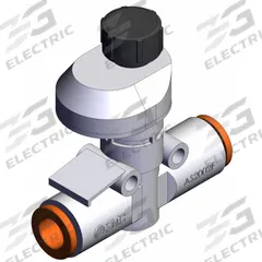 SMC Speed Controller: In-Line Fitting, Screw, 1/8 in Valve Body Size, 1/4 in Push to Connect Tube (MPN AS2002FS-07). Key specifications — attr947203: Brass/PBT; attr947205: SMC.