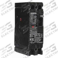 SIEMENS Molded Case Circuit Breaker: 60 A Amps, 42kA at 480V AC, Fixed, Load Side Lug, Any, HED4 (MPN HED42B060). Key specifications — Phase Connection: Any; Instantaneous Trip: Fixed; Terminal Connection: Load Side Lug; Series: HED4; Max. AIR Rating: 42kA at 480V AC.