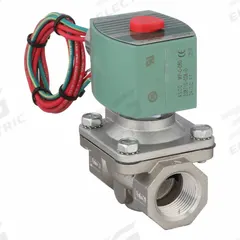 REDHAT Solenoid Valve: 2-Way, Normally Closed, 3/4 in Pipe Size, 24V DC, Watertight, High Flow (MPN 8210G088). Key specifications — Pipe Size: 3/4 in; Voltage: 24V DC; Brand: REDHAT; Coil Enclosure: Watertight.