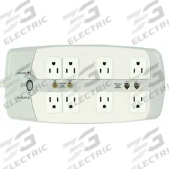 APPROVED VENDOR Outlet Strip: 8 Outlets, 10 ft Cord Lg, 1,050 J Rated Energy, 15 A Current, White (MPN 52NY63). Key specifications — Brand: APPROVED VENDOR; Mounting Style: Keyhole.
