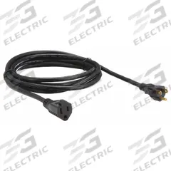 APPROVED VENDOR Extension Cord: Indoor Use, 10 ft Lg, Outlet, 5-15P, 16/3, SJT, Black, 13 A Current (MPN 5XFR0ID). Key specifications — Brand: APPROVED VENDOR; Temperature Rating: -4° to 167°F; NEMA Plug Configuration: 5-15P.