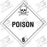 BRADY DOT Container Placard: Poison 6, 10 3/4 in x 10 3/4 in, 10 3/4 in Label Ht, 10 3/4 in Label Wd (MPN 60436). Key specifications — Brand: BRADY; Message: Poison 6.