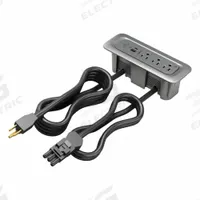 WIREMOLD Furniture Power Outlet: 3 Outlets, 10 ft Cord Lg, Gray, 5-15R, Tamper Resistant Receptacles (MPN MDSF10-MG). Key specifications — Shape: Rectangular; Brand: WIREMOLD; USB Connectors Included: Type C; Mounting Style: Recessed.