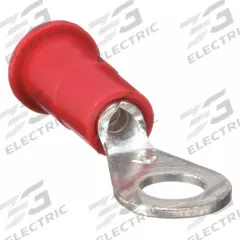 3M Ring Terminal: Red, Vinyl Insulation, #10 Stud Size, 22 AWG to 18 AWG Wire Sizes, 600 V (MPN RV18-10Q). Key specifications — attr1308027: 3M.