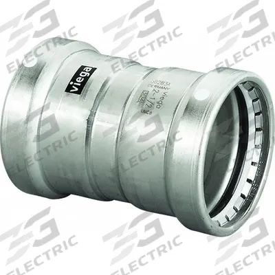 VIEGA MEGAPRESS Crimp Coupling Fitting: 4 in Pipe x 4 in Pipe Size, Press-fit x Press-fit - Stainless Steel Press Fittings