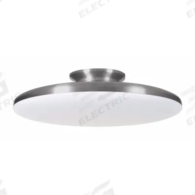AFX INC. Flush Mount: 15 in Dia, Satin Nickel, 4 1/2 in Ht, 2,200 lm, 3000K/3500K/4000K - Skye Semiflush-Mount Lights