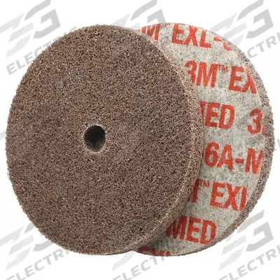 SCOTCH-BRITE Unitized Wheel: 6 in Dia x 1/4 in W, 1/2 in Arbor Hole, Aluminum Oxide - Light Deburring & Finishing Wheels for Carbon Steel & Soft Metals