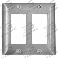 LEVITON Wall Plate: Decorator-Rocker, 2 Gang, Std Size (MPN SS262-40). Key specifications — Brand: LEVITON; Material: Stainless Steel.