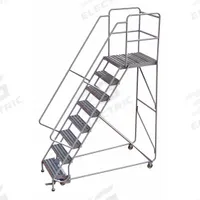 TRI-ARC Rolling Ladder: 6.7 ft Platform Ht, Assembled, Aluminum, Manual Lock, Ribbed, 36 in x 79 in (MPN WLAR108244-D5). Key specifications — Includes Handrails: Handrails Included; Material: Aluminum; Brand: TRI-ARC; Color: Gray.
