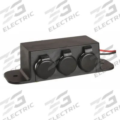 HAMSAR 3-Outlet Multisocket: Power Outlet, 3 Connections, 36 in Cord Lg - 12V Add-On Auxiliary Outlets