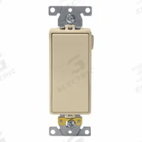 LEVITON Wall Switch: Rocker Switch, Single Pole, Maintained, Ivory, 120/277V AC, 20 A (MPN M5631-I). Key specifications — Illuminated: Yes; Voltage Rating: 120/277V AC.