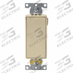 LEVITON Wall Switch: Rocker Switch, Single Pole, Maintained, Ivory, 120/277V AC, 20 A (MPN M5631-I). Key specifications — Illuminated: Yes; Voltage Rating: 120/277V AC.
