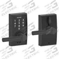 SCHLAGE RESIDENTIAL Electronic Keyless Lock: Touch Screen Keypad, Black (MPN FE695 CEN622BRW). Key specifications — Product Type: Electronic Keyless Lock; Manufacturer Part Number: FE695 CEN622BRW; Access Method: Touch Screen Keypad; Key Override Options: Schlage "C" 6 Pin Keyway.