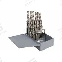 CLEVELAND Jobber Length Drill Bit Set: 25 Pc, 1 mm to 13 mm by 0.5 mm, 118° Point, HSS (MPN C72000). Key specifications — attr1236168: Metal Index.
