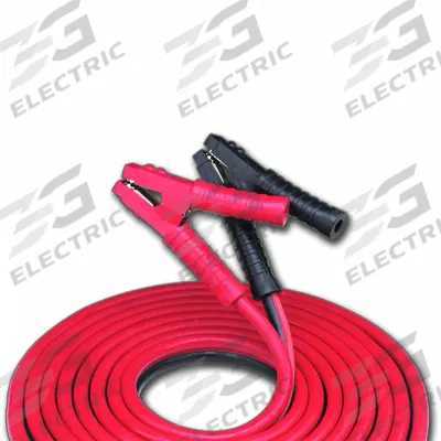 BAYCO Booster Cable: Crimped, 1 AWG, Std Jaw, 25 ft Cable Lg, Black/Red - Clamp Jumper Cables