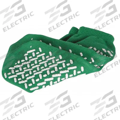 APPROVED VENDOR Socks: Ankle, Unisex, Green, Terrycloth, Single Tread, M - Slip-Resistant Socks