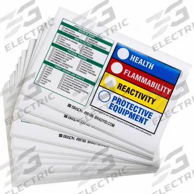 BRADY HMIG Label: 4 in Ht, 5 7/8 in Wd, 0.0038 in Thick, Paper, Adhesive, 5 7/8 in x 4 in - Safety