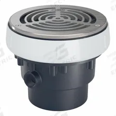 ZURN Floor Drain: 5 in Overall Dia, 6 in Grate Size, 4 in Nominal Pipe Size, Solvent Weld, PVC (MPN EZ-PV3-R6-SS). Key specifications — Color: Silver; Connection Type: Solvent Weld; Brand: ZURN; Includes: Stainless Mesh Screen.