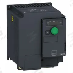 SCHNEIDER Variable Frequency Drive: In Phase Three, Out Phase Three, 3 hp, IP20, No Bypass, Compact (MPN ATV320U22S6C). Key specifications — Style: Compact; Color: Black/Blue/Gray; Output Phase: Three.