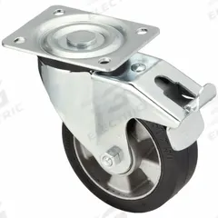 APPROVED VENDOR Plate Caster: Swivel, Steel, 6 5/16 in Wheel Dia., 1 9/16 in Wheel Wd, Slot, Rubber (MPN L-RD 162R-FI). Key specifications — Brand: APPROVED VENDOR; Swivel Raceway Type: Double Ball; Roll Up: Swivel with Total Lock.