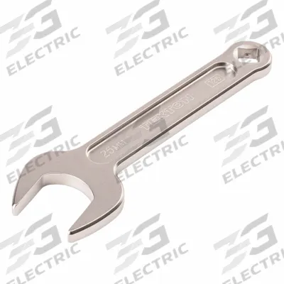 TEKTON Open End Wrench: Chromium Molybdenum Steel, Satin, 25 mm Head Size - Metric, Single End, Open End Wrenches