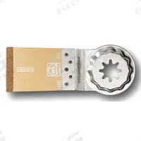 FEIN Oscillating Scraper Blade: 1 3/8 in Blade Wd, 3 13/16 in Blade Lg, Carbide Tipped, 1 Pieces (MPN 63502191210). Key specifications — attr1097676: FEIN; attr1097658: Carbide Tipped; attr1097655: Straight.