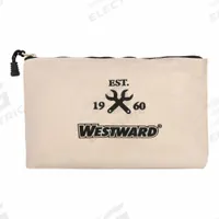 WESTWARD Tool Bag: 12 in W x 1/4 in D x 7 3/8 in H, White, Canvas, 1 Inside Pockets, 1 Bags, Canvas (MPN 32PJ41). Key specifications — attr1116347: White; attr1116368: WESTWARD.