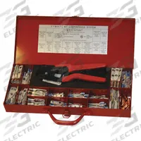 BURNDY Crimper and Connector Kit: 4.5 ton, 17 7/8 in Overall Lg, Y1MRTCKIT, Manual, Steel, BURNDY. Key specifications — attr510626: BURNDY; attr510875: 2-Hole Terminals and Splices; attr510876: Metal Carrying Case; attr510877: Ratcheting Crimper; attr545986: Compression Lugs and Splices.