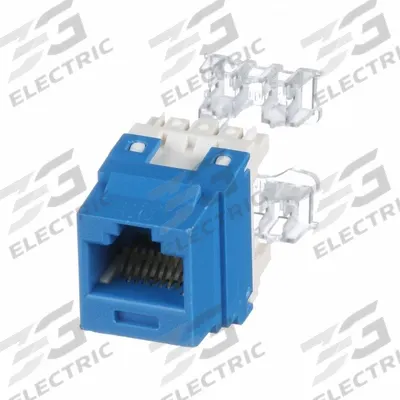 PANDUIT Jack Module: Punch-Down, 1 Ports, Blue, 6, RJ45, Copper - Category Jacks