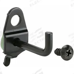 APPROVED VENDOR Single Rod Pegboard Hook: 1/4 in Peg Hole, For 1 in Pegboard Hole Spacing, 10 PK (MPN 5TPF8). Key specifications — Color: Black; Locking System: Screw-In; Mounting Type: Surface; Accessory Type: 90-Degree Single Hook; Brand: APPROVED VENDOR.