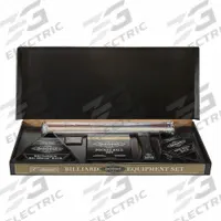 BRUNSWICK BILLIARDS Pool Table Billiard Accessory Kit: 18 in Overall Wd, 4 in Overall Ht (MPN 51871764001). Key specifications — attr989523: Two-Piece Short Cue; attr989535: Pool Table Billiard Accessory Kit; attr989508: BRUNSWICK BILLIARDS.