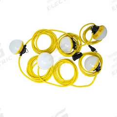 SOUTHWIRE String Light: LED, Corded, String Light, 100 ft Power Cord Lg, 17.3 in String Overall Lg (MPN 7175SW). Key specifications — attr564215: Straight Blade; attr564191: Polycarbonate; attr564187: Built-In; attr564159: SOUTHWIRE; attr564165: SJTW; attr564166: 18 AWG; attr564190: String Light; attr564196: LED.