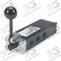ARO Manual Air Control Valve: E, Four-Way / Three-Position, Lever, Black, 26 scfm Flow Rate - Max (MPN E312LS). Key specifications — attr1086881: Closed; attr1092903: Black; attr1086905: Spring Return; attr1086907: E; attr1086914: Normally Closed; attr1086904: Manual Air Control Valve; attr1086871: E312LS.