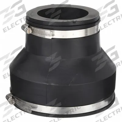 FERNCO Flexible Pipe Straight: PVC, For 2 in_6 in Pipe, Copper/Iron/PVC/Steel - Flexible Transition Pipe Fittings