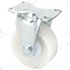 APPROVED VENDOR Plate Caster: Corrosion-Resistant, Rigid, 4 in Wheel Dia, 1 7/16 in Wheel Wd, Ball (MPN B-PO 100K-12). Key specifications — Wheel/Tread Color: White; Brand: APPROVED VENDOR; Roll Up: Rigid.