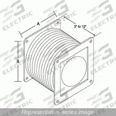 Wireway Flexible Fitting: 4 in Wd, 4 in Ht, 304 Stainless Steel, 4 in, 3 in to 10 in (MPN 1487CFFSS). Key specifications — Brand: HAMMOND MANUFACTURING; Material: 304 Stainless Steel; Overall Length: 4 in.