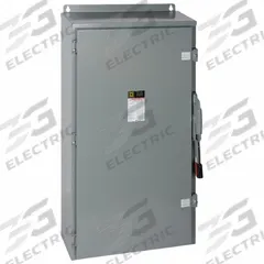 SQUARE D Safety Switch: Fusible, 600 A, Three Phase, 240V AC, Galvanized Steel, Indoor/Outdoor (MPN H326NAWK). Key specifications — Brand: SQUARE D.