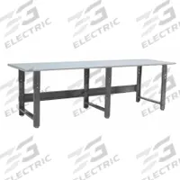 BENCHPRO Workbench: Adj Ht, Plastic, 96 in x 36 in, 1,600 lb Overall Load Capacity, Gray (MPN RE3696). Key specifications — Brand: BENCHPRO.