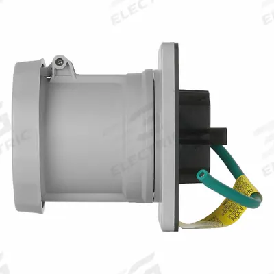 LEVITON Pin and Sleeve Receptacle: Gray, 125/250V AC, Single Phase, 100 A, 3 Pole - Marine Environment Receptacles