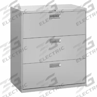HON Lateral File Cabinet with Drawer: Light Gray, 3 Drawers, 39 1/8 in Overall Ht - Lateral File Cabinets