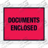 APPROVED VENDOR Packing List Envelopes: 12 in x 10 in, Documents Enclosed, Red, Centered, 500 PK (MPN PL437). Key specifications — Color: Red; Message Location: Centered; Opening Location: Side Loading; Message: Documents Enclosed; Brand: APPROVED VENDOR.