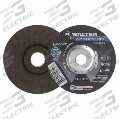 WALTER SURFACE TECHNOLOGIES Depressed Center Cut-Off Wheel: Type 27, 6" x 3/64" x 7/8" - Contaminant-Free Cut-Off Wheels for Stainless Steel