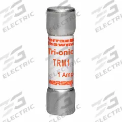 MERSEN Fuse: TRM Series, Midget, Time-Delay, 1 A, 250 V AC, 13/32 in x 1 1/2 in, Non-Indicating (MPN TRM1). Key specifications — Series: TRM; Brand: MERSEN.